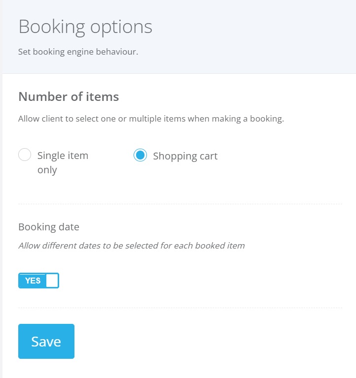 VEVS Equipment Rental Software cart settings