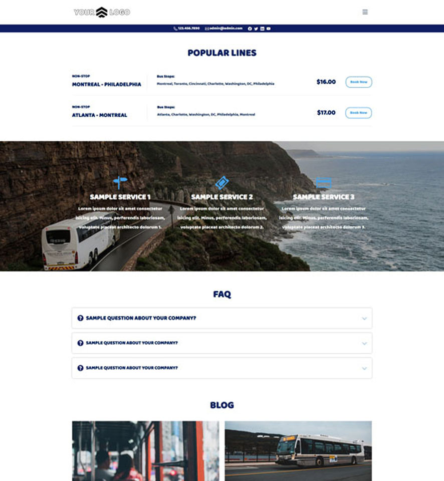 VEVS: Bus Websites | Website Builder