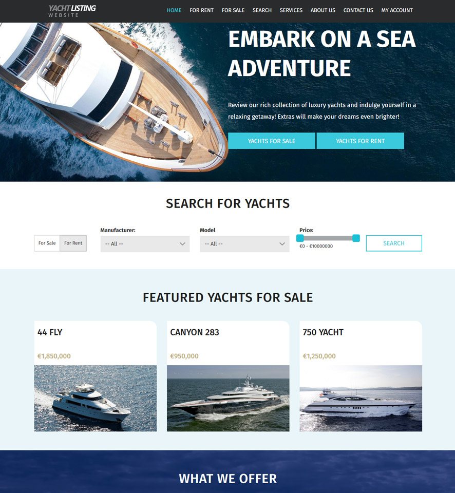 VEVS: Yacht &amp; Boat Websites